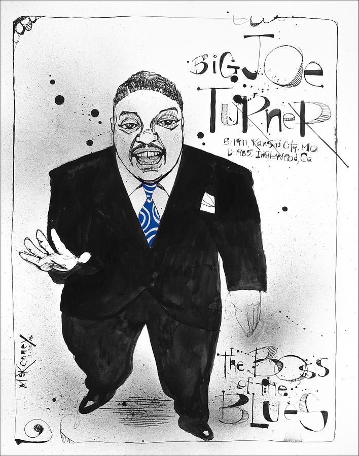 Big Joe Turner Drawing by Phil Mckenney