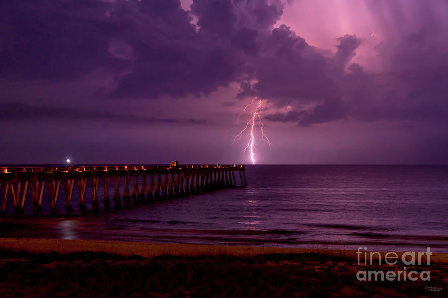 Big Lightning Strike By Navarre Pier Photograph by Jennifer White