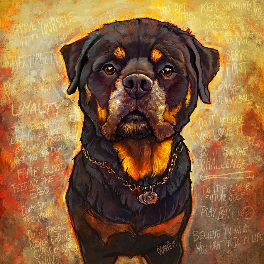 Rottweiler Painting - Big Lou by Sean ODaniels