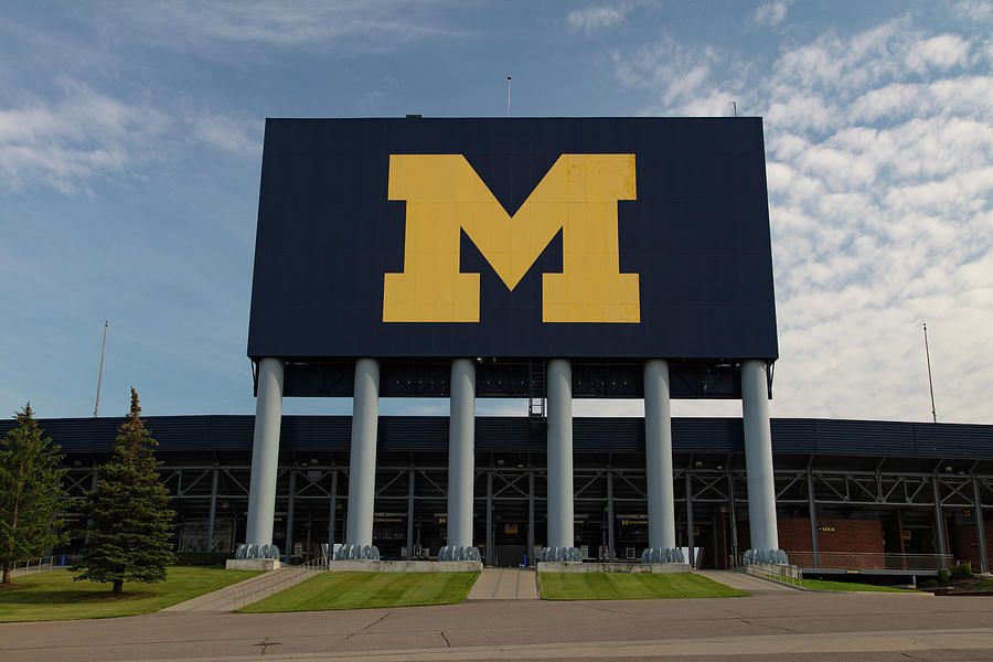 Big M sign at Michigan Stadium Photograph by Eldon McGraw