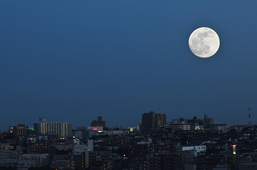 Big moon Photograph by Akiko Aoki