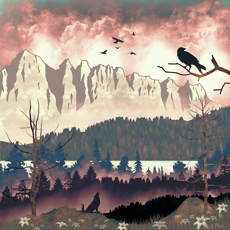 Big Mountain View Digital Art by Anastasiya Malakhova