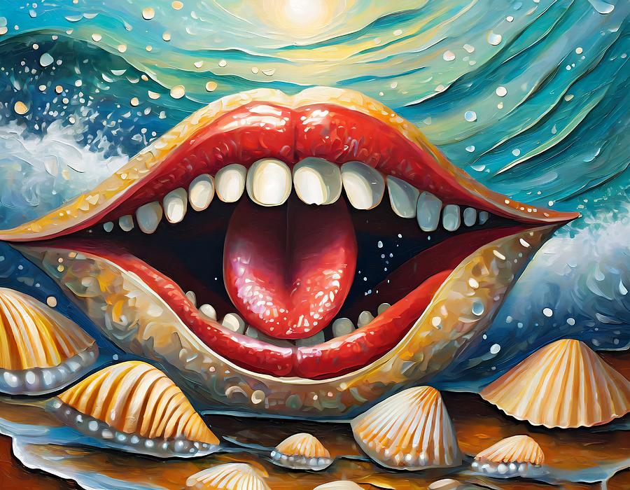 Big Mouth at Sea Mixed Media by Susan Rydberg