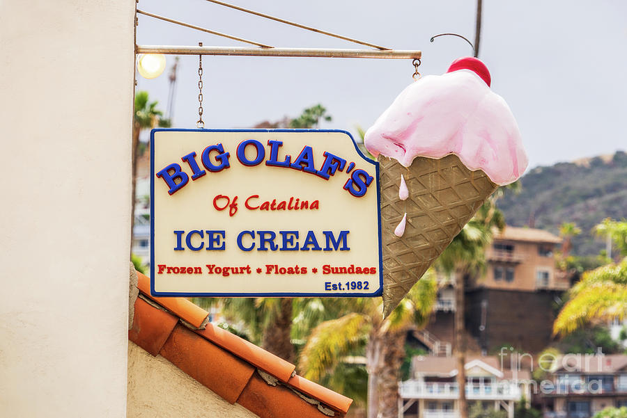 Big Olafs Ice Cream Sign Catalina Island Photo Photograph by Paul Velgos