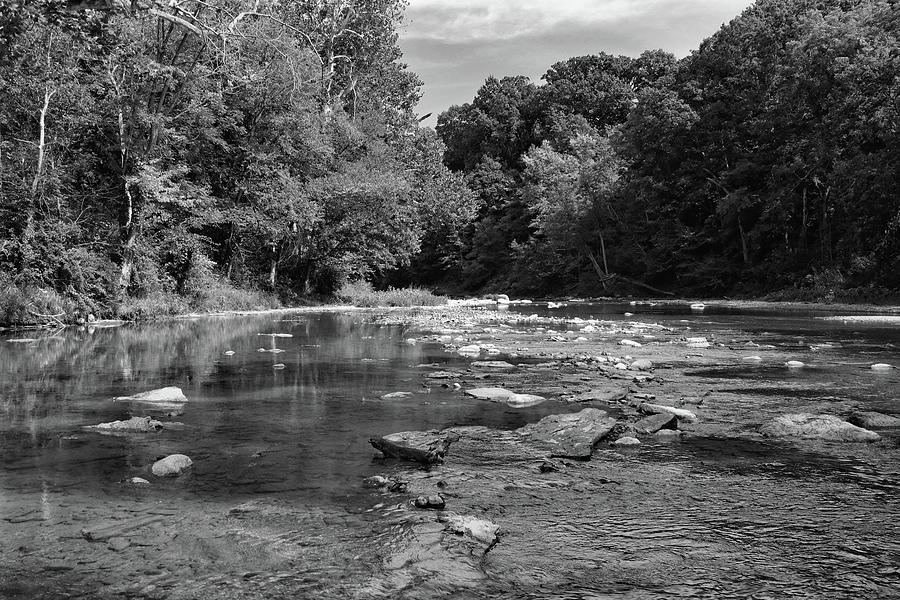 Water Photograph - Big Pine Creek in Black and White by Scott Kingery