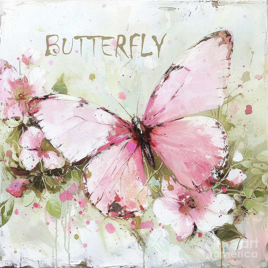Big Pink Butterfly Painting