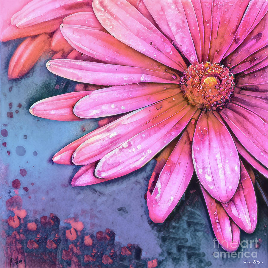 Big Pink Daisy Painting by Tina LeCour
