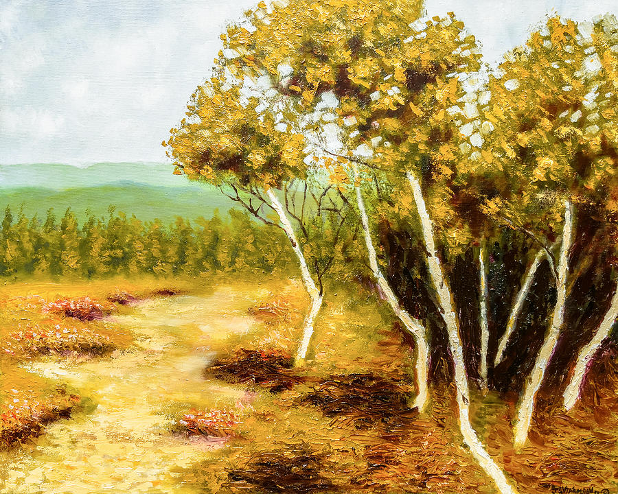 Big Pocono Birches Painting by Jason Williamson