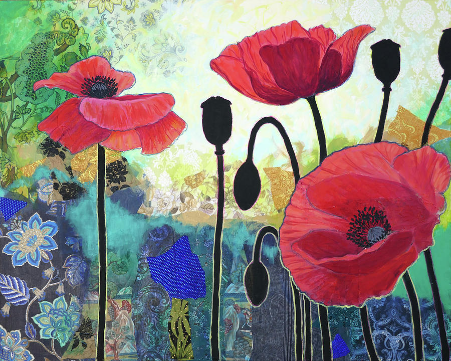 Big Poppies Painting by Ande Hall