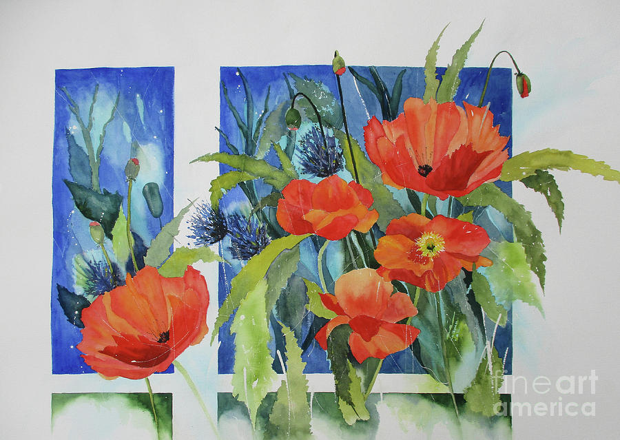 Big Poppies Painting by Vicki Brevell