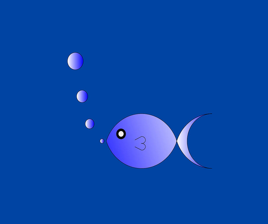Big Purple Fish Digital Art