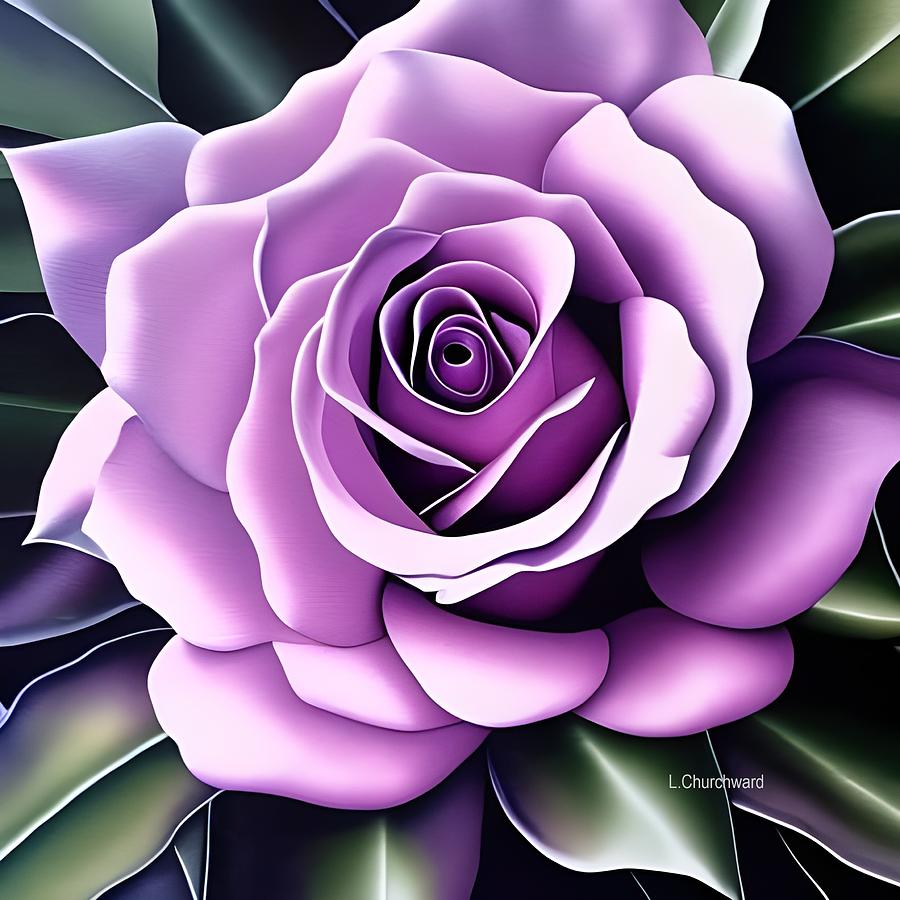 Big Purple Rose Digital Art by Lois Churchward - Fine Art America