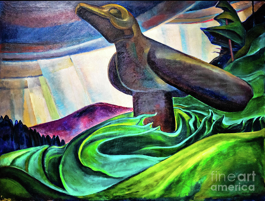 Big Raven 1931 by Emily Carr Painting by Emily Carr