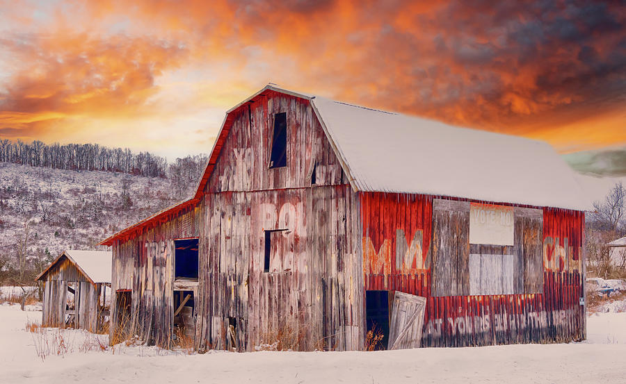 Big Red Barn Sunset #3119b Photograph by Susan Yerry