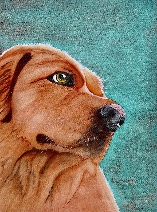 Big Red Dog Watercolor Painting by Kimberly Walker