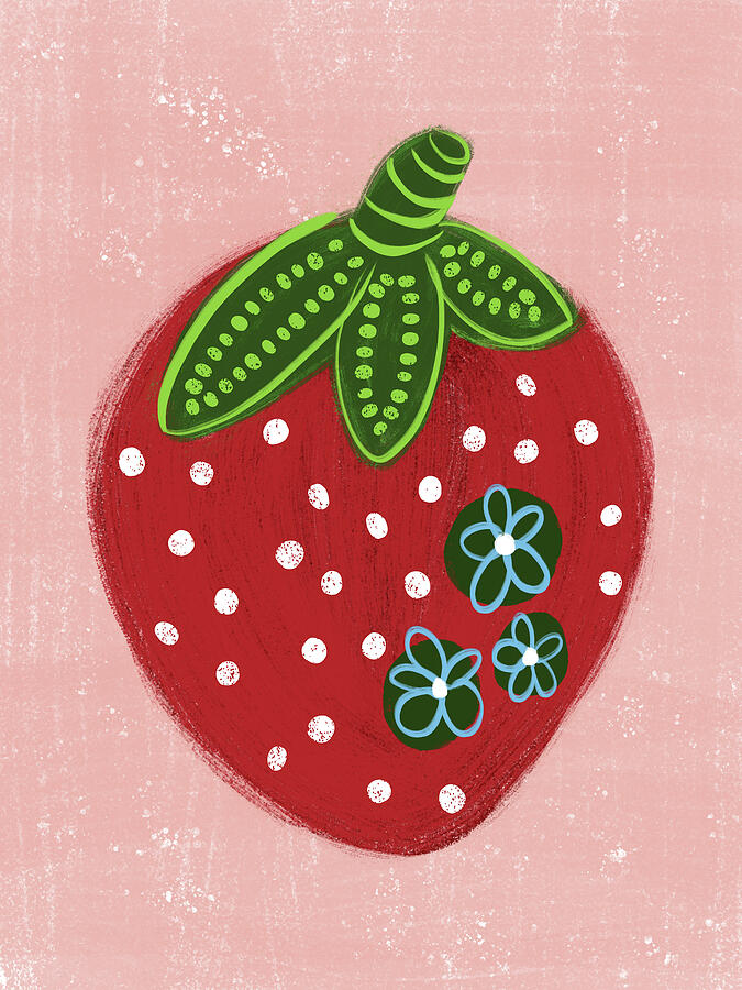 Big Red Strawberry Digital Art by Flo Karp