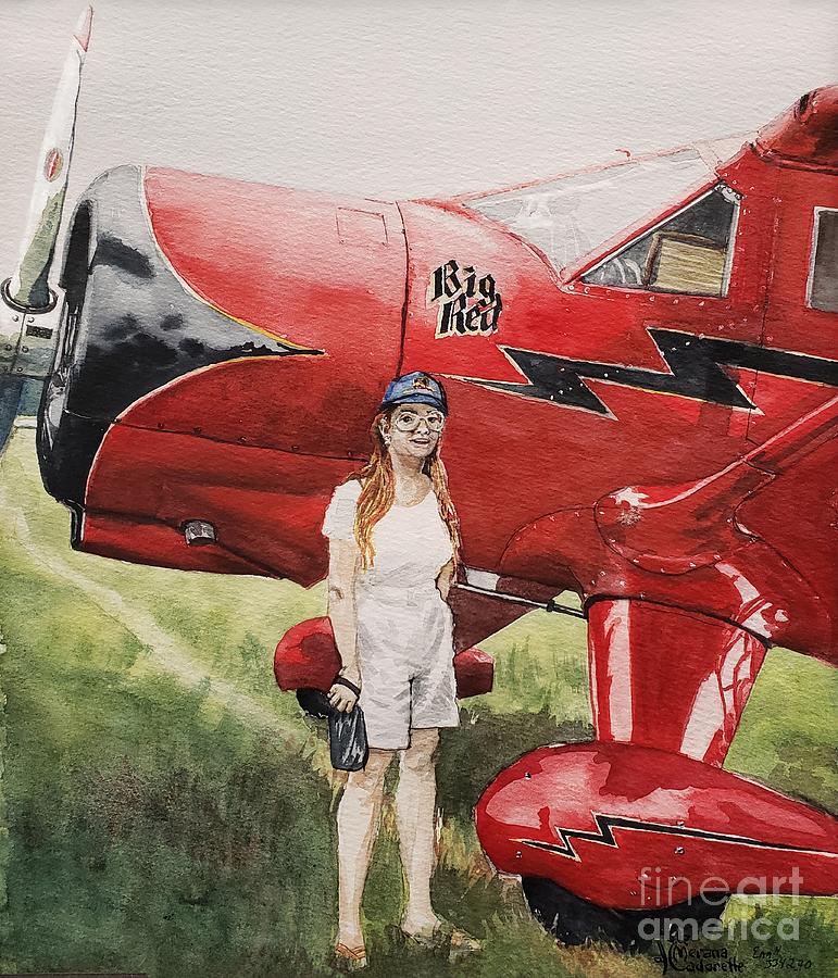 Big Reds at the Airshow Painting by Merana Cadorette