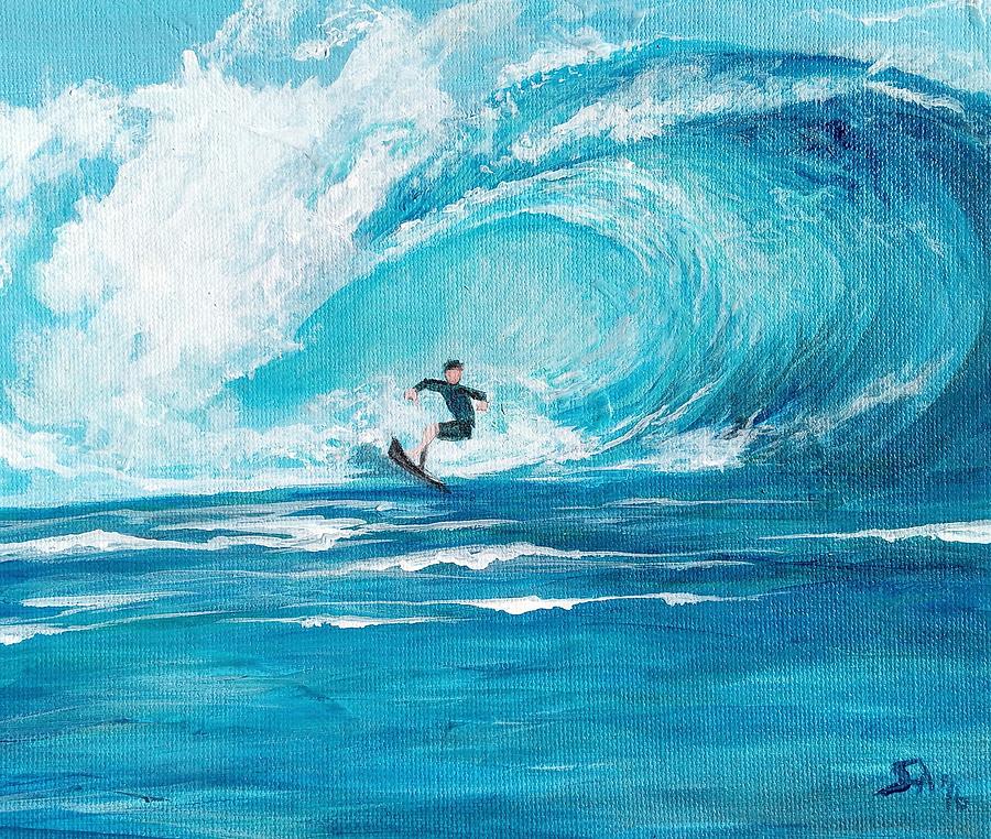 Nature Painting - Big Rip Curl Surf Wave Sonya Allen by Sonya Allen