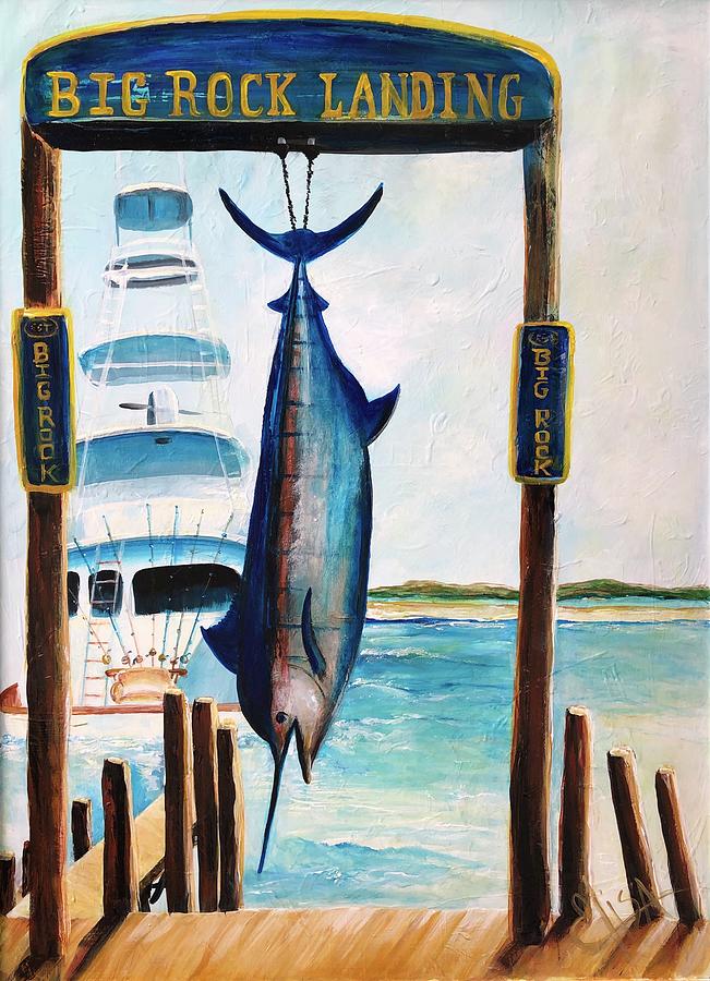 Vintage Marlin Fishing at Hatteras Island, North Carolina - Hatteras Island  - Sticker