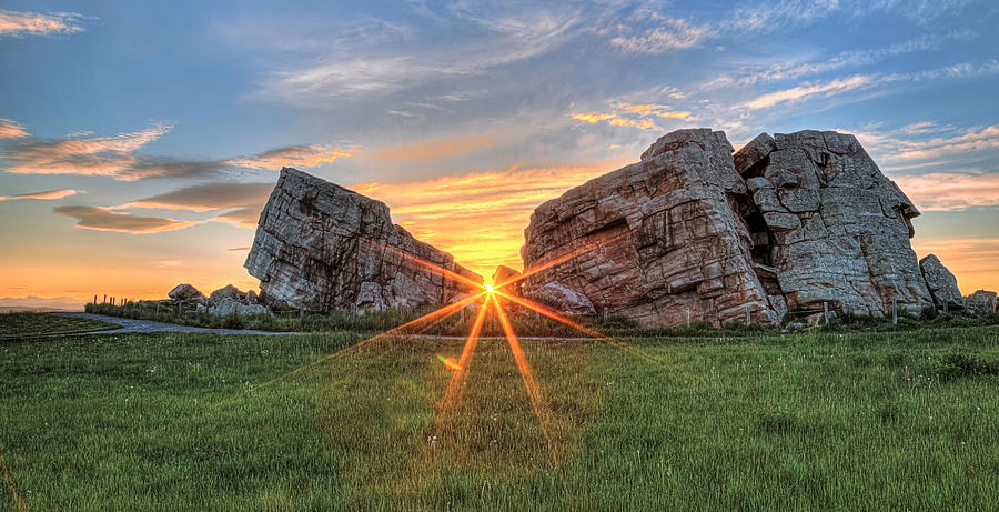 Prairie Sunset Photograph - Big Rock-henge by James Anderson