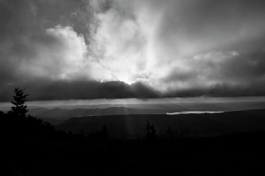 Big sky in the morning in the mountains bw Photograph by Dan Friend
