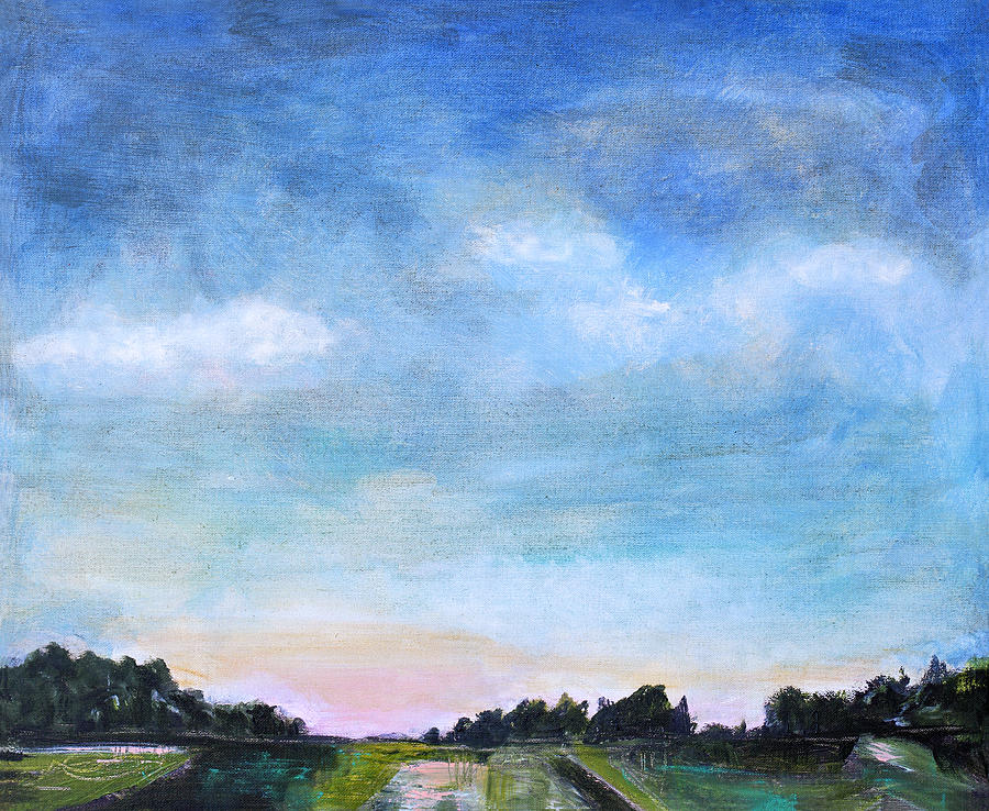 Big Sky Landscape Painting by Blenda Studio