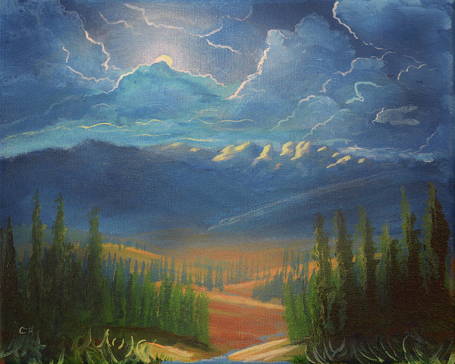 Big Sky over Bighorn Mountains, Wyoming Painting by Chance Kafka