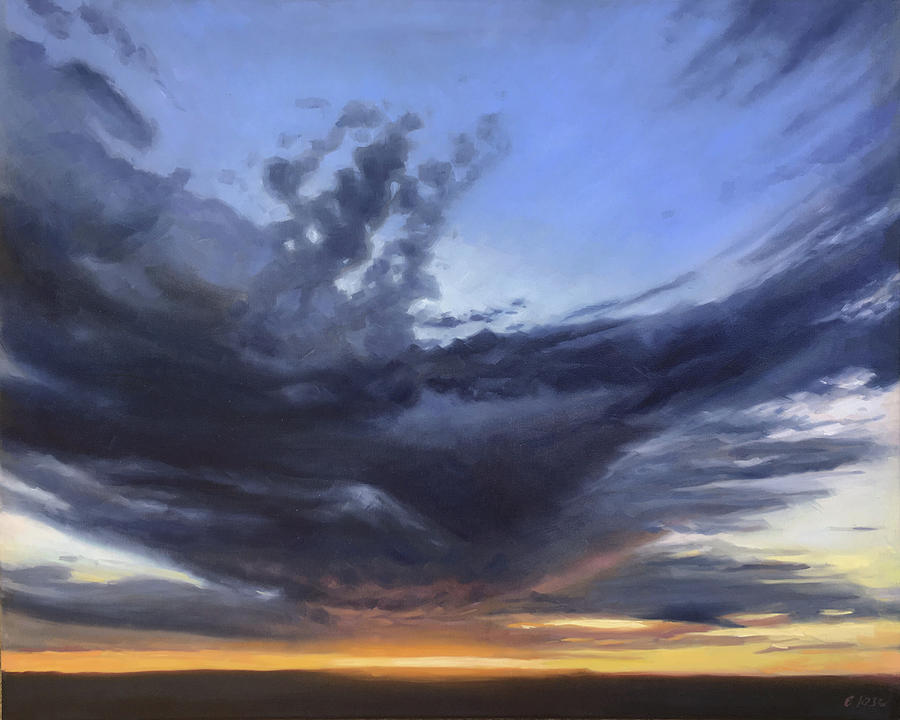 Big Sky Sunset from Weimer Painting by Elizabeth Jose