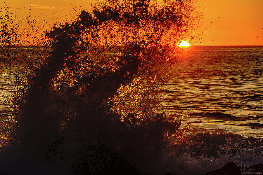 Big Sunset Splash Photograph by John Bauer