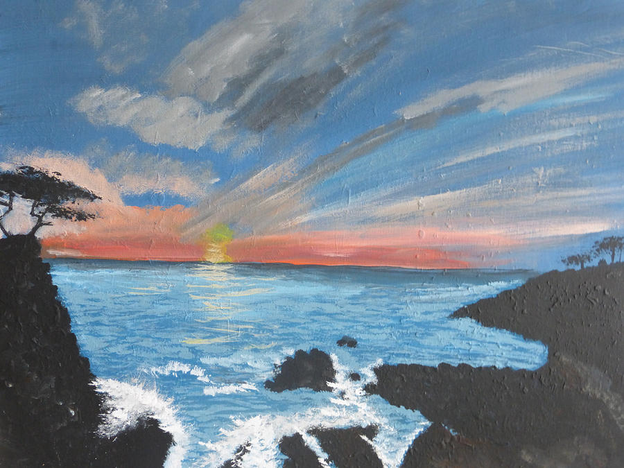 Big Sur at Sunset Painting by Karen Lowery - Fine Art America