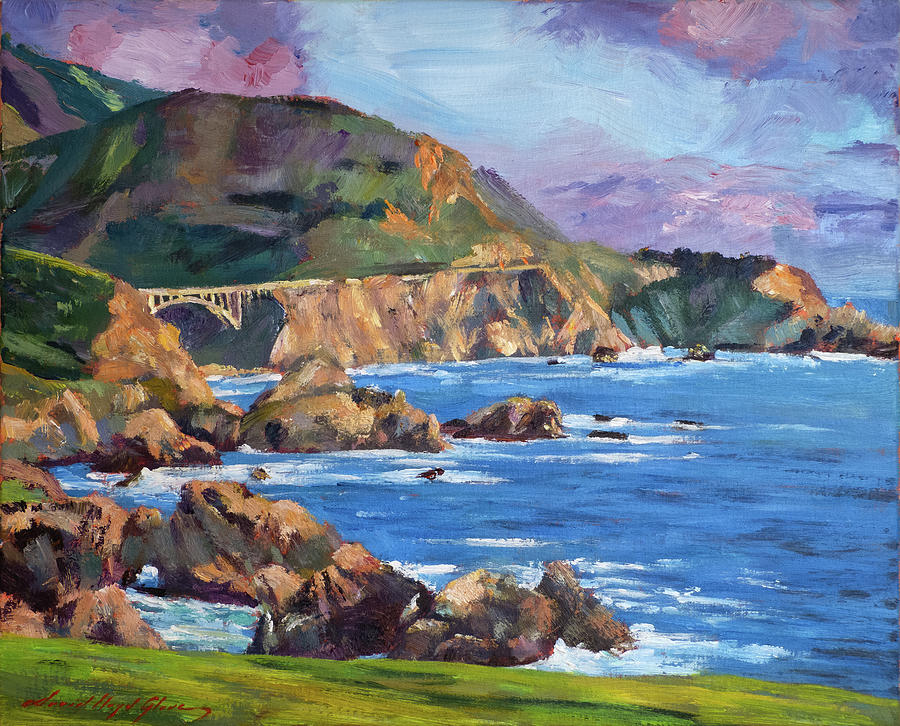 Big Sur California Impressions Painting by David Lloyd Glover