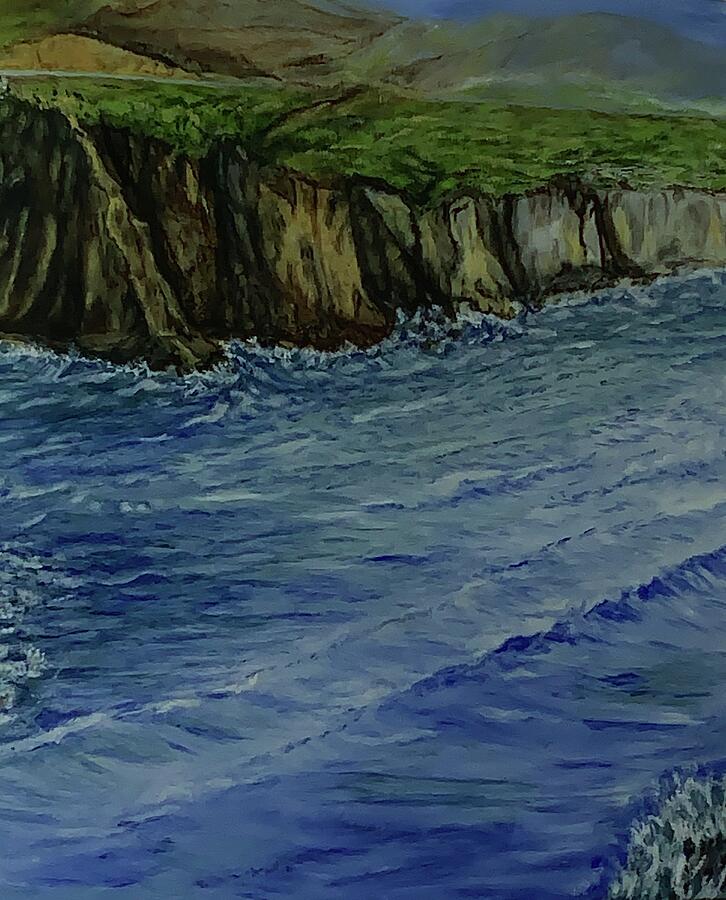 Big Sur Cliffs Painting by Michael Silbaugh
