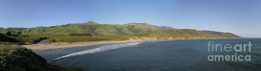 Big Sur River Photograph - Big Sur River Mouth and Headlands March 2009 by Monterey County Historical Society