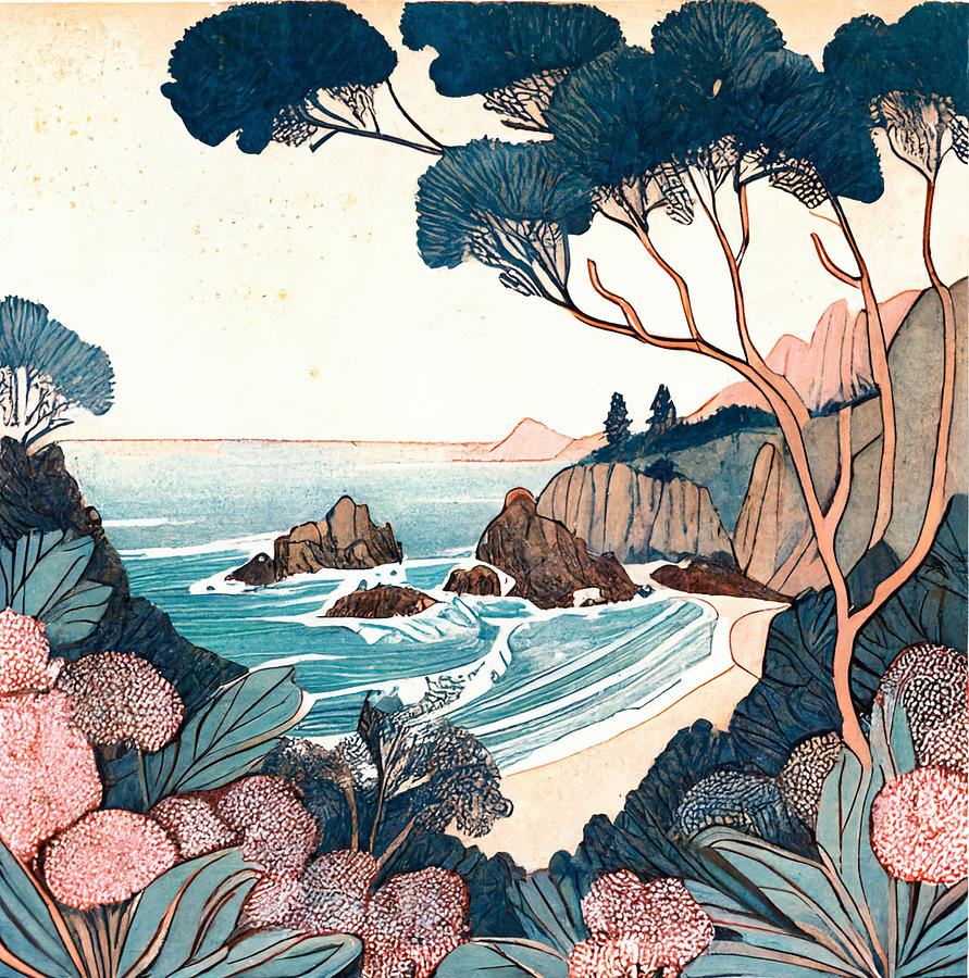 Big Sur Trees Painting by Christa Rudder - Fine Art America