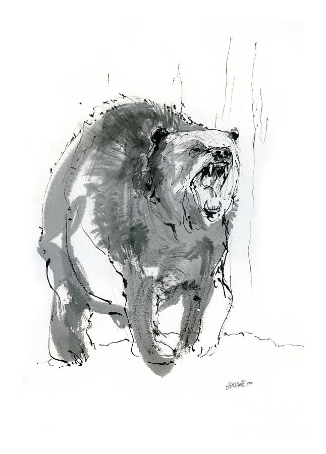 Bear Painting - Big teddy bear by Ang El