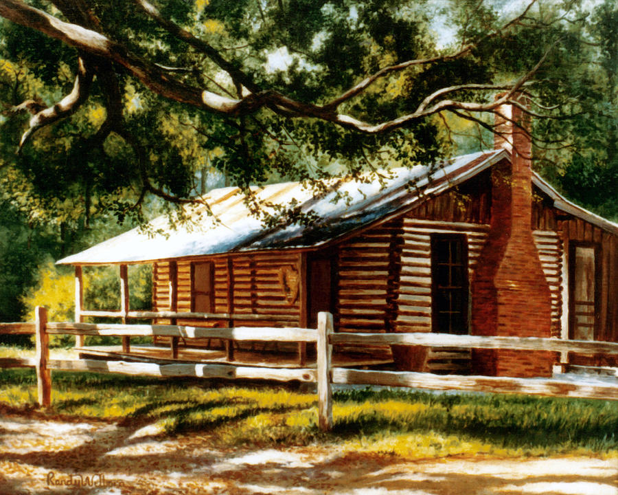 Big Thicket Information Center_The Staley Cabin Painting by Randy Welborn
