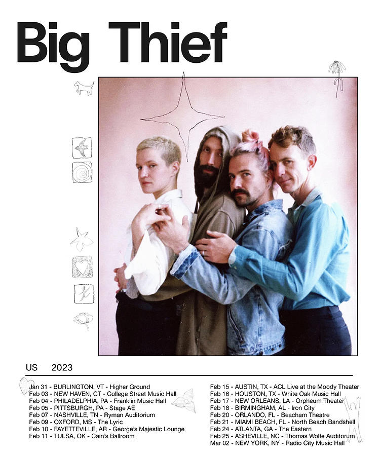 Big Thief Tour 2023 Mixed Media by Finley Berkley - Fine Art America