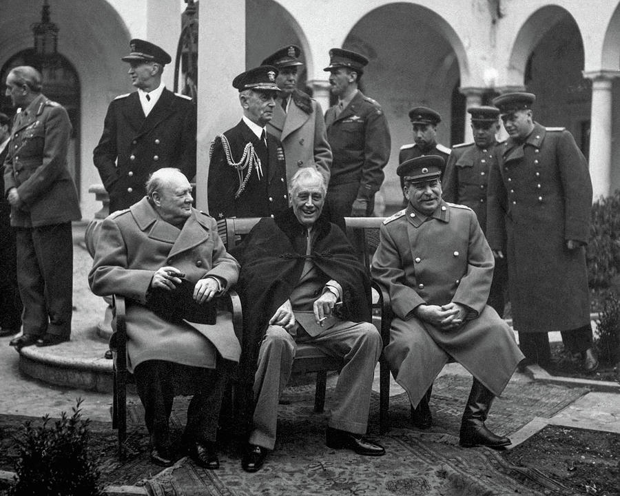 Black And White Photograph - Big Three meet at Yalta by US government