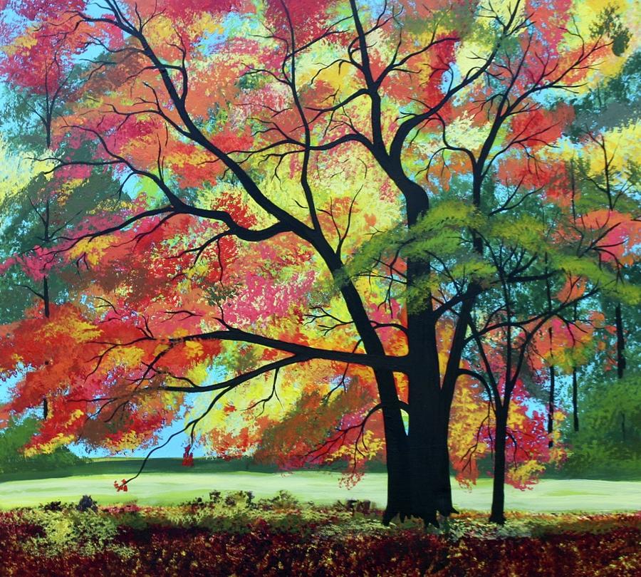 Big Tree, Little Tree Painting by Rollin Kocsis