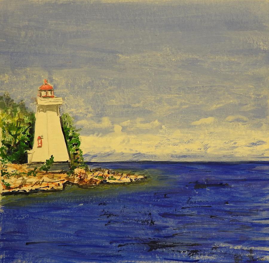 Big Tub Lighthouse Painting by Betty-Anne McDonald