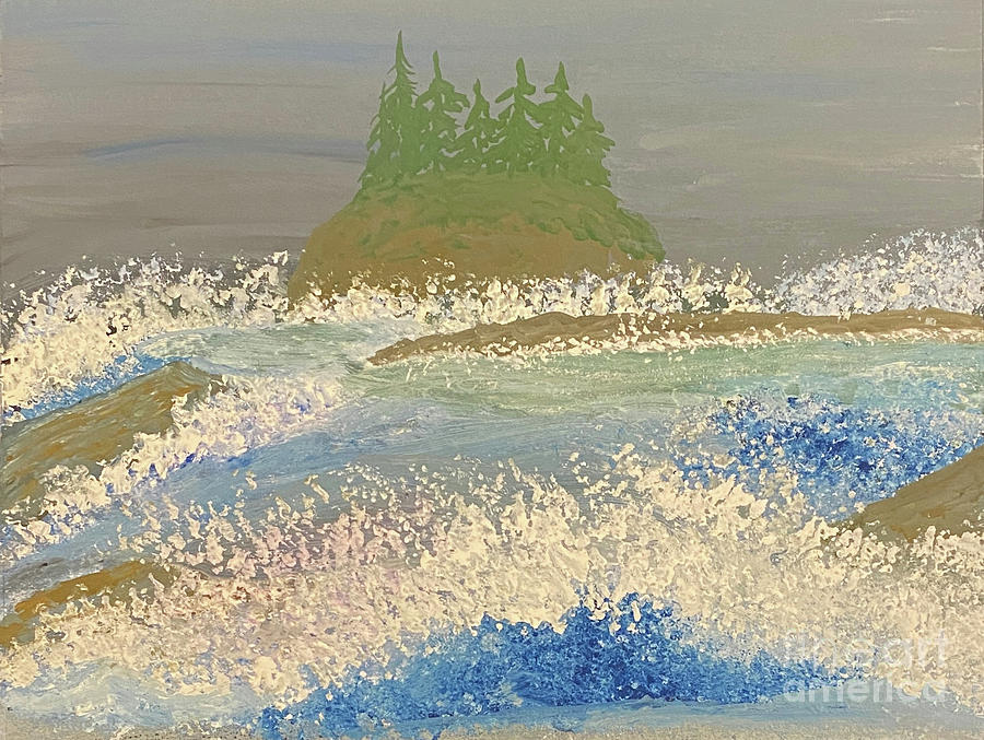 Big Waves Painting by Lisa Neuman