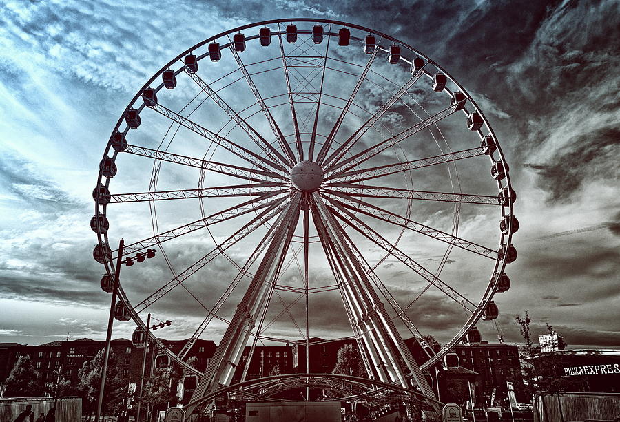 Big Wheel Tinted Monochrome Photograph by Jeff Townsend