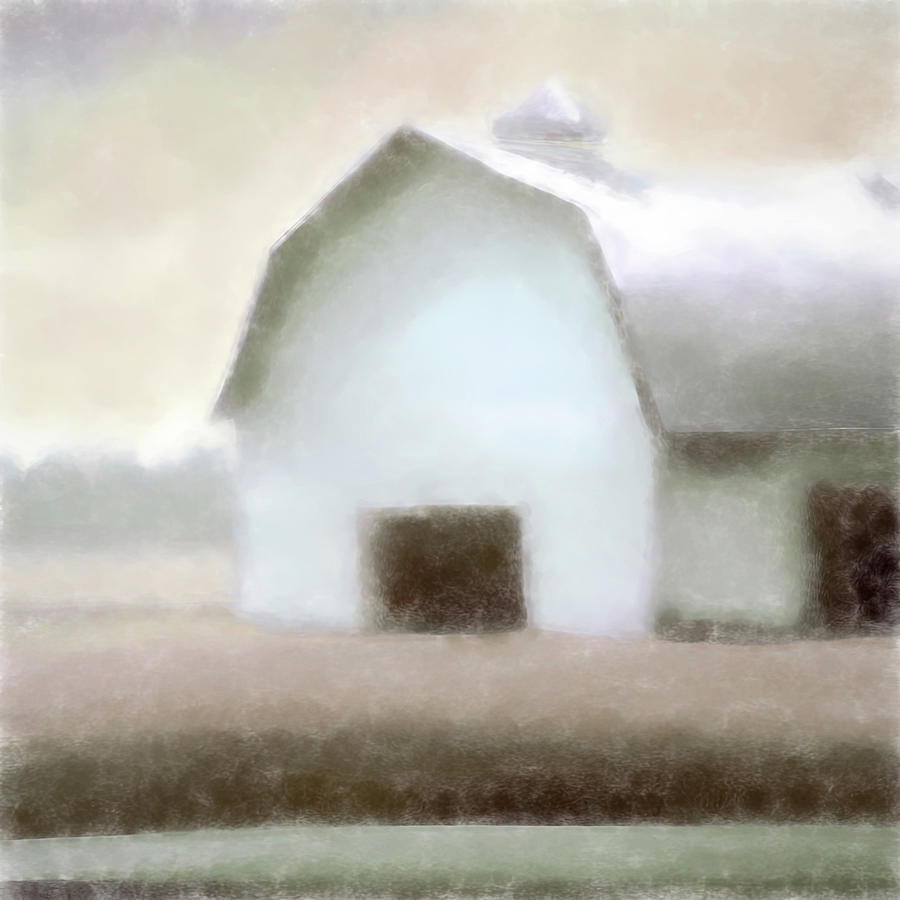 Big White Barn Pastels Digital Art by Cathy Anderson
