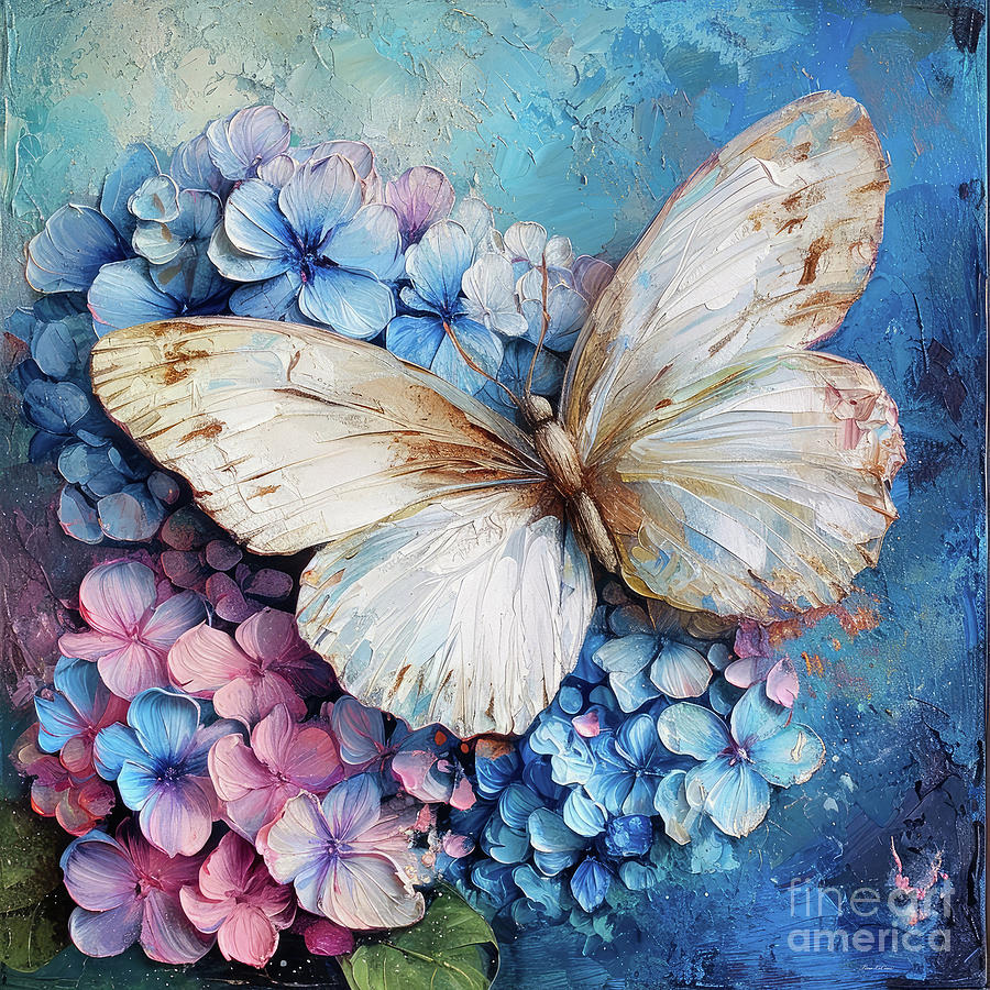 Big White Butterfly Painting by Tina LeCour