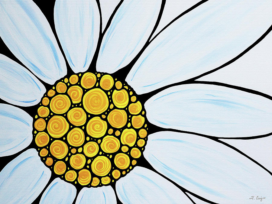 Daisy Painting - Big White Daisy by Sharon Cummings