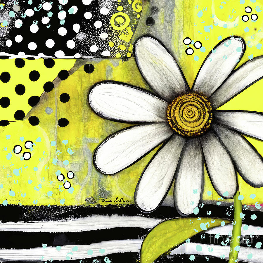Big White Daisy Digital Art by Tina LeCour
