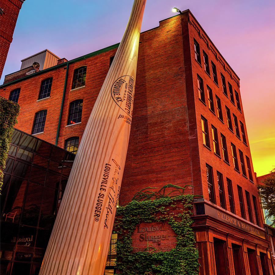 Big Wooden Bat On Building - Kentucky Louisville Slugger Photograph