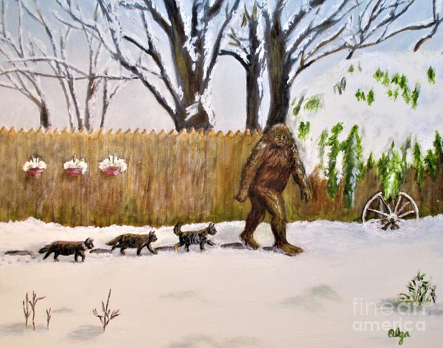 Bigfoot and His Friends Painting by Olga Silverman