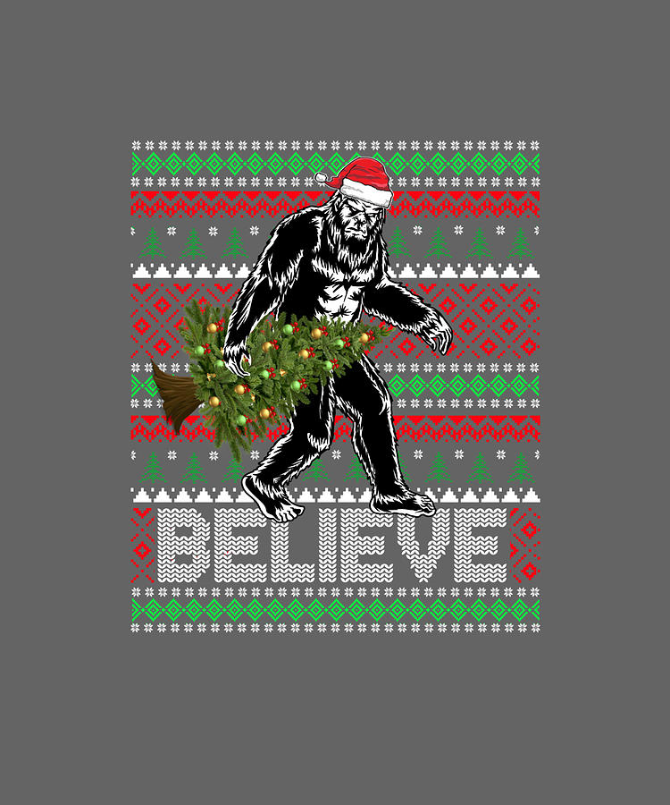 Bigfoot Christmas Gift Bigfoot Ugly Sweater Christmas Sweatshirt ...