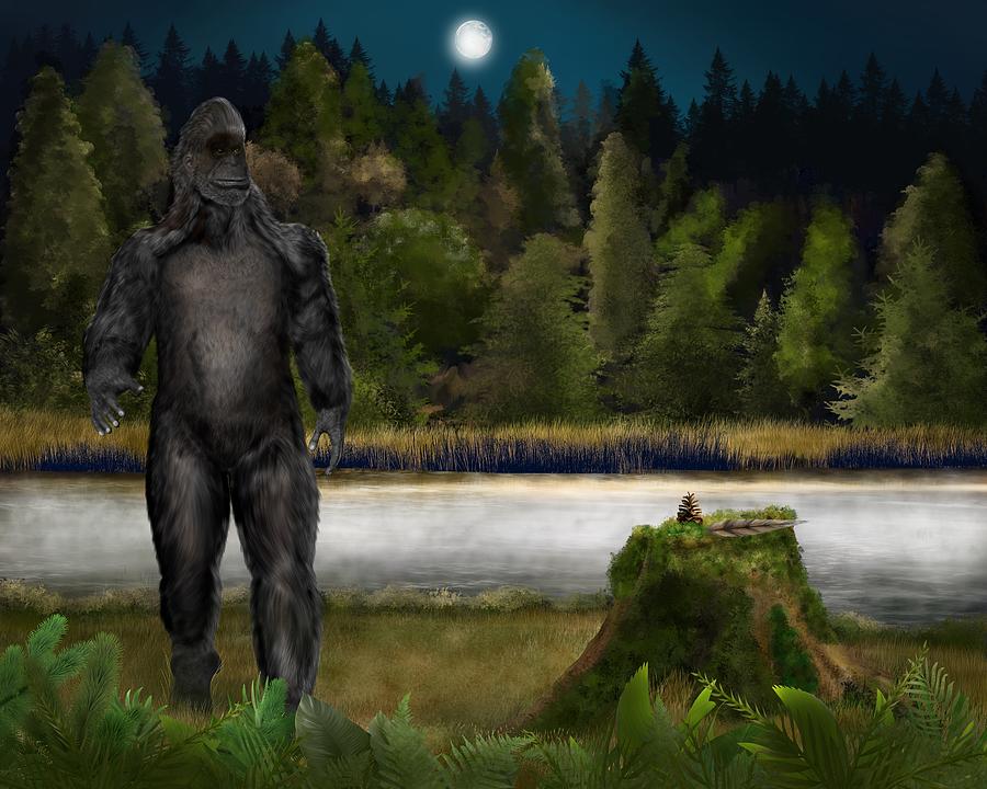 Bigfoot Gifting Painting by Mark Taylor